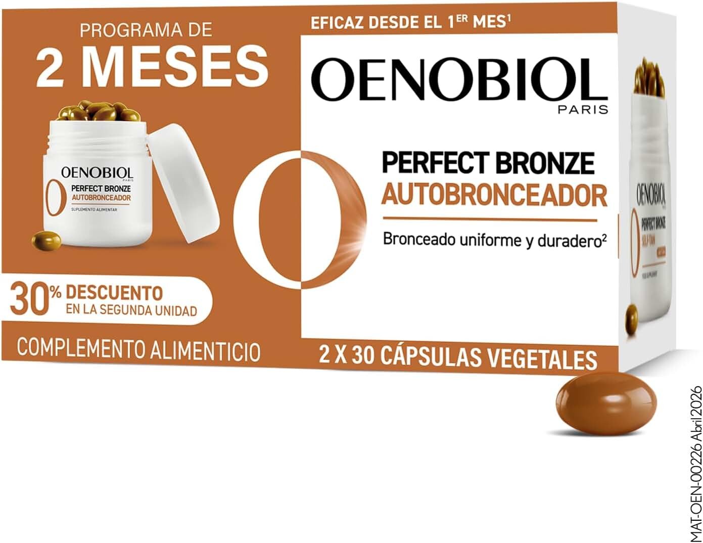 Oenobiol Perfect Bronze DUO autobronceador oral cápsulas farmacia